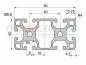 Preview: Bar in Length 6040 mm - Aluminium profile 40x80 light groove 8 I-type